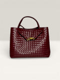 Sac à main femme en cuir véritable COMO bordeaux – Lilya Studio