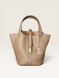 Sac à main femme en cuir véritable CAPRI kaki – Lilya Studio